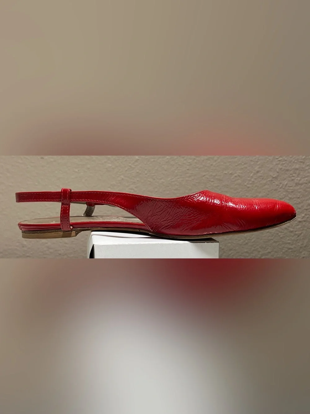AGL Red Italian Leather Flats